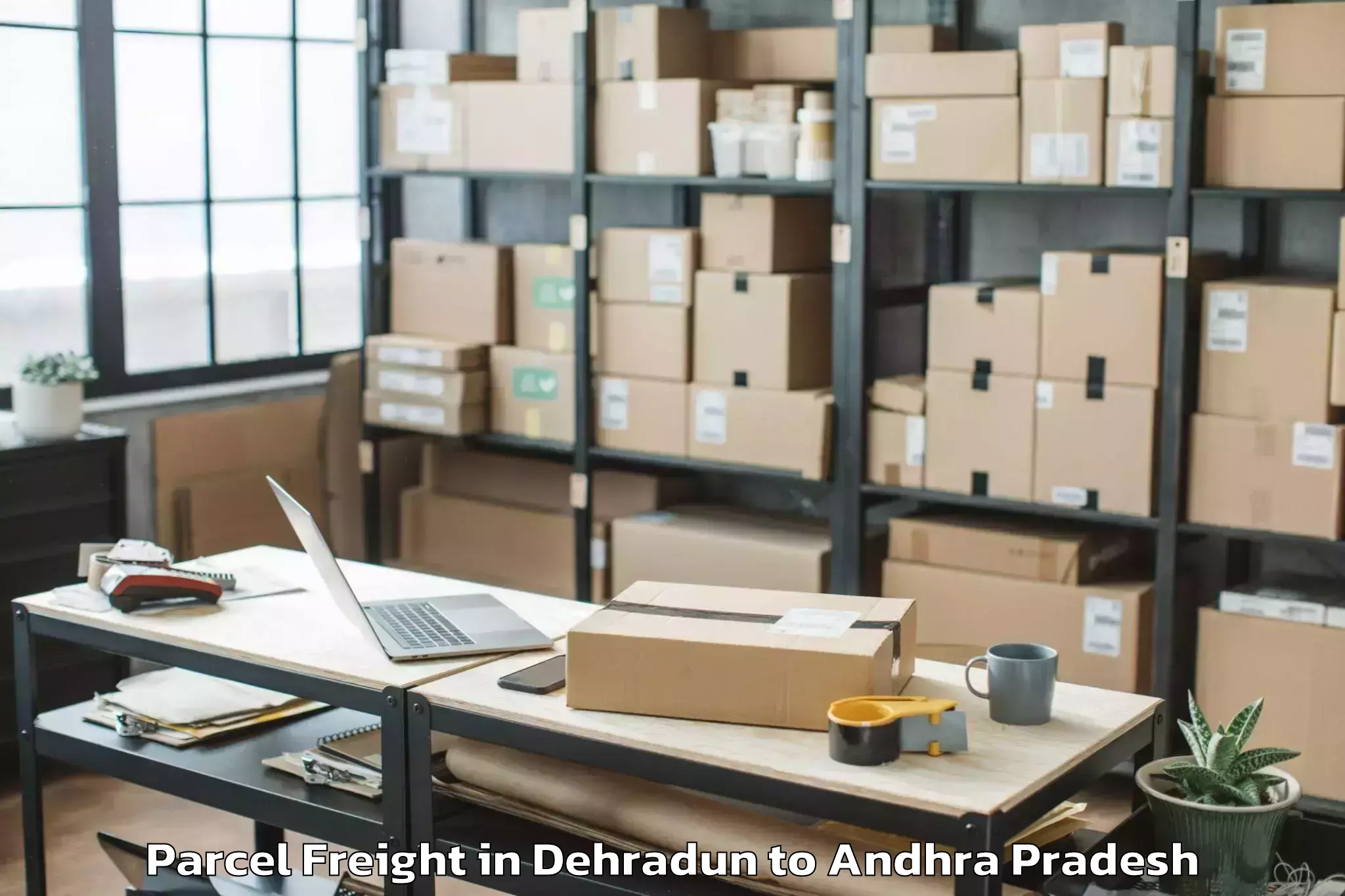 Book Your Dehradun to Karamchedu Parcel Freight Today